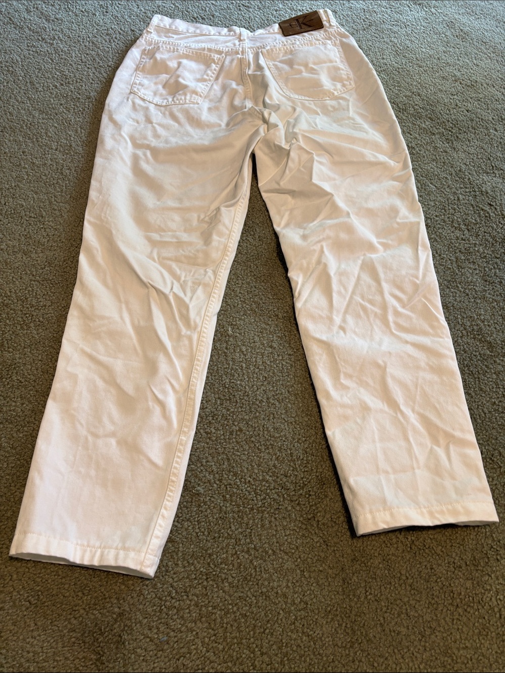 Calvin Klein Jeans White Regular Rise Straight Leg Jeans